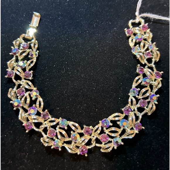 Vintage Lisner Aurora Borealis Bracelet - Picture 1 of 5